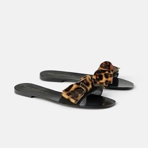 Zara animal print (leopard) sandals, 37, new